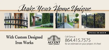 Accent Iron Works: Custom iron works postcard design