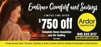Ardor Construction: Insulation & air sealing postcard design