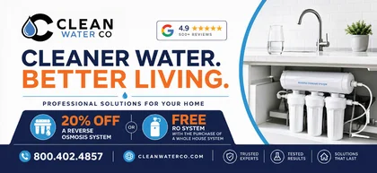 Clean Water Co: Water treatment postcard design