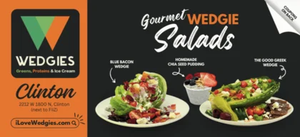 Wedgies: Restaurant postcard design